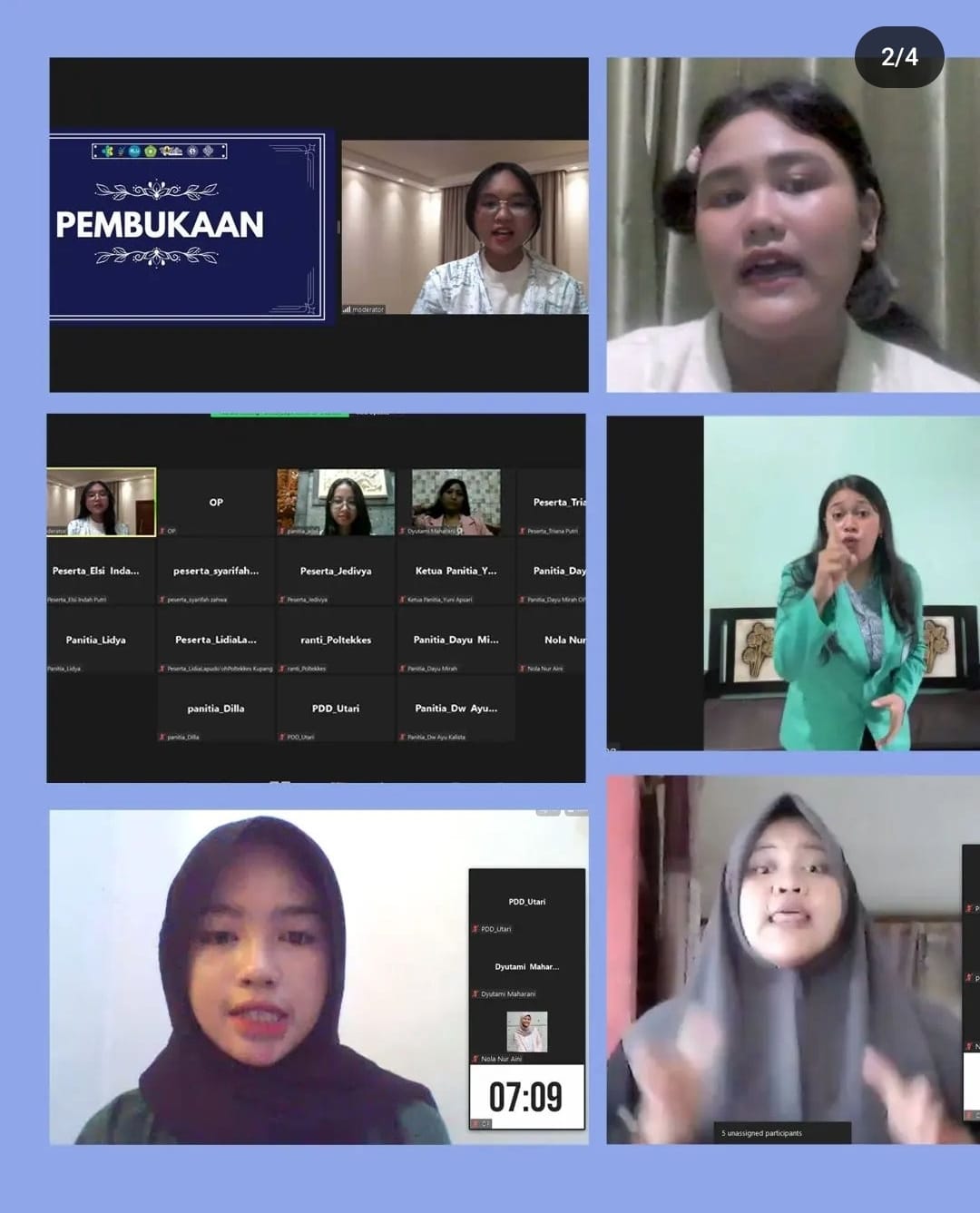 Pembukaan Kegiatan JAK  National Competition Secara Daring melalui via Zoom Meeting